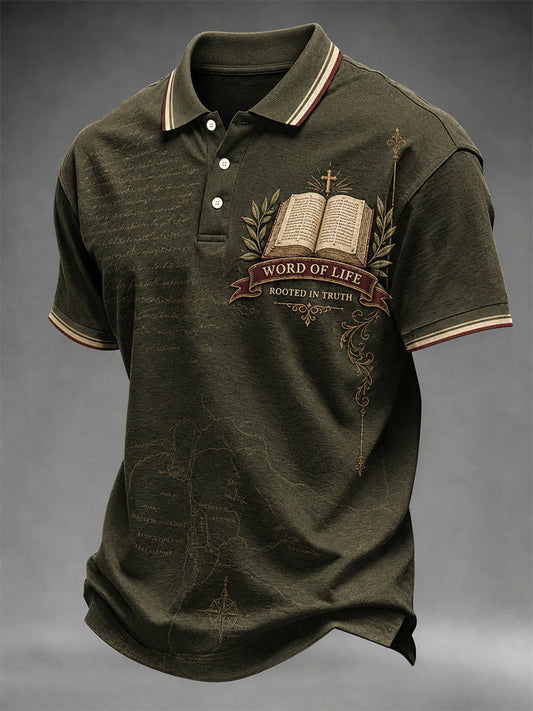 Holy Bible Scripture Polo Shirt Spiritual Faith Clothes Gift For Him - Foxy23shop