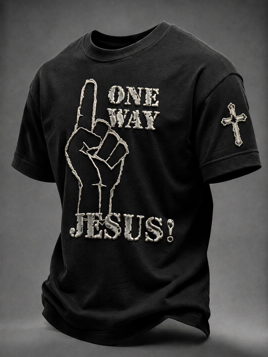 One Way Jesus T-Shirt Christian Cross Outfit Unique Gift For Religious - Foxy23shop