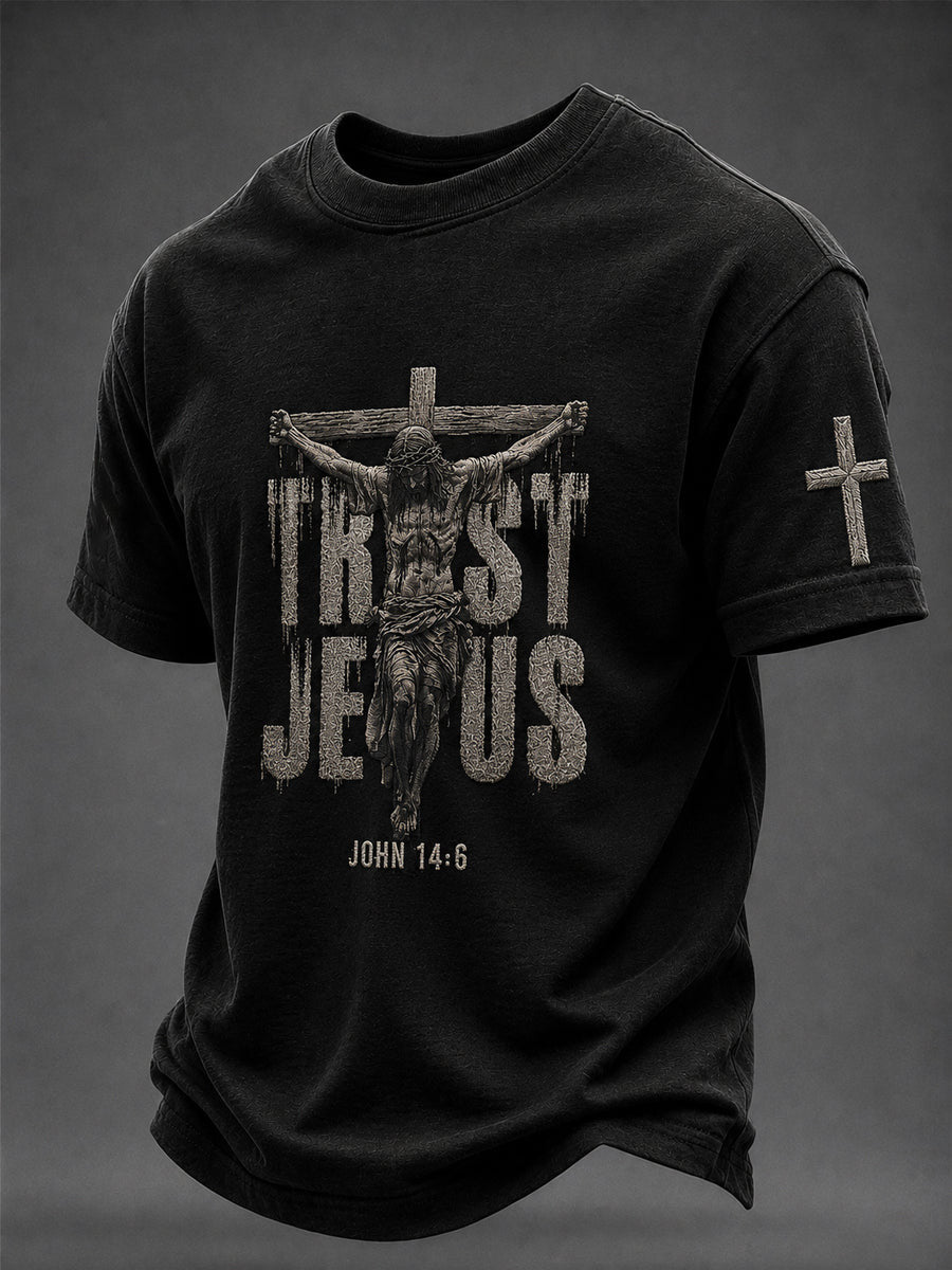 Trust Jesus T-Shirt John 14 6 Bible Verse Apparel Religious Gift For Men - Foxy23shop