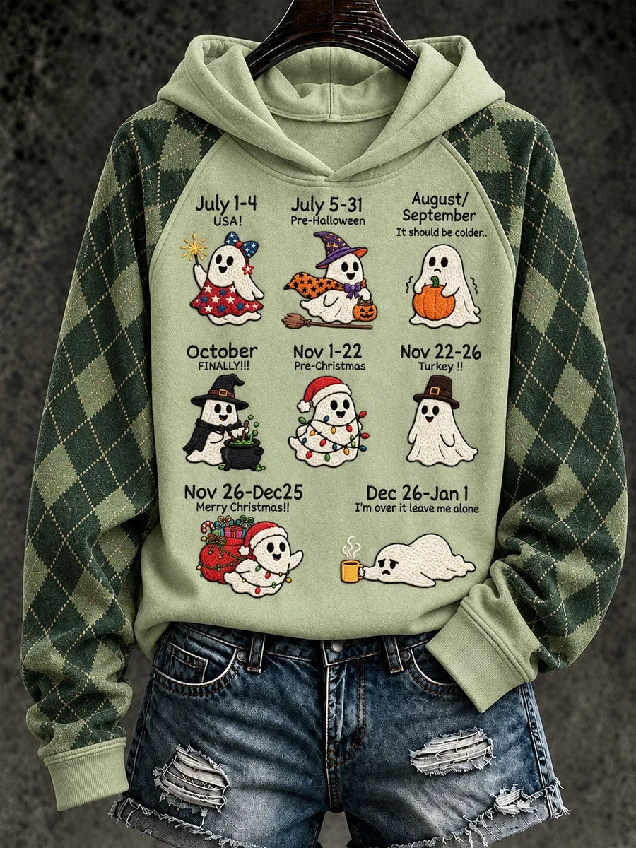 Seasonal & Holiday Ghost Graphic Hoodie Halloween Apparel Cool Gifts For Wife