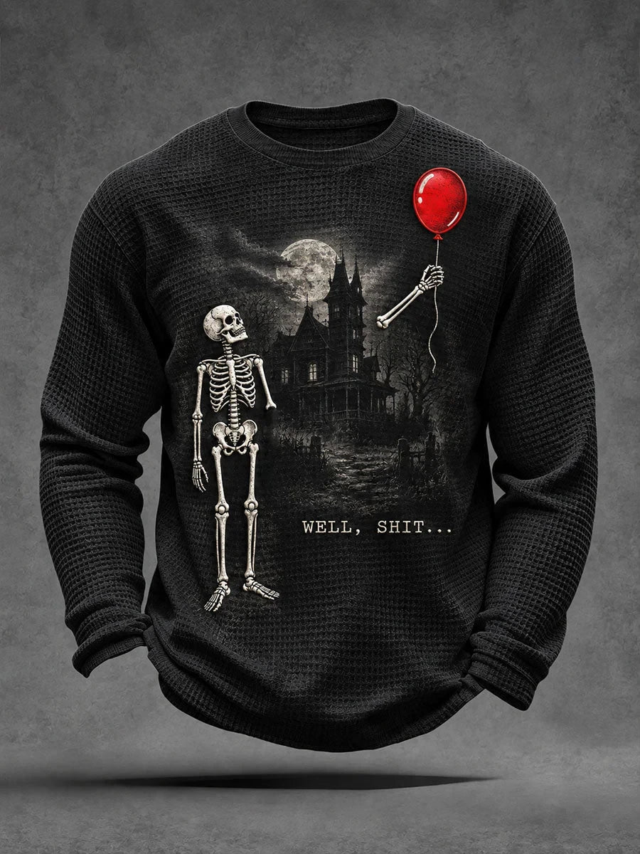 Funny Skeleton Well S Halloween Long Sleeve Shirt Spooky Season Clothing Gifts For Him