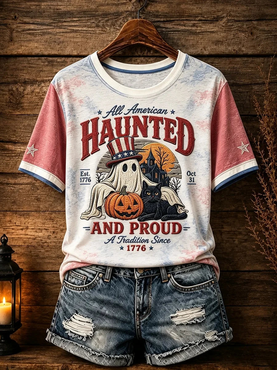 Patriotic Design Halloween Shirt Halloween Graphic Tee Unique Gifts For Sister
