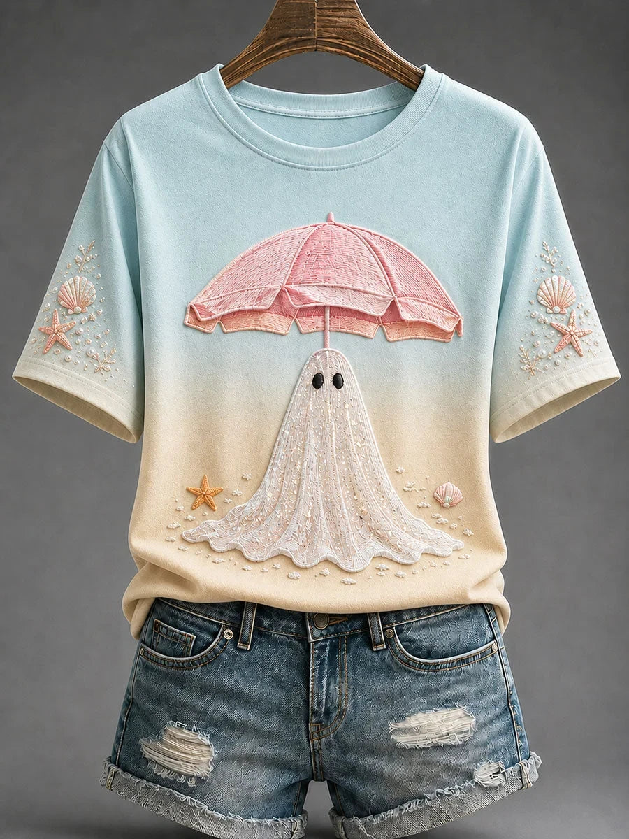 Halloween Ghost Graphic T-Shirt Halloween Clothing Lovely Gifts For Ghost Lovers