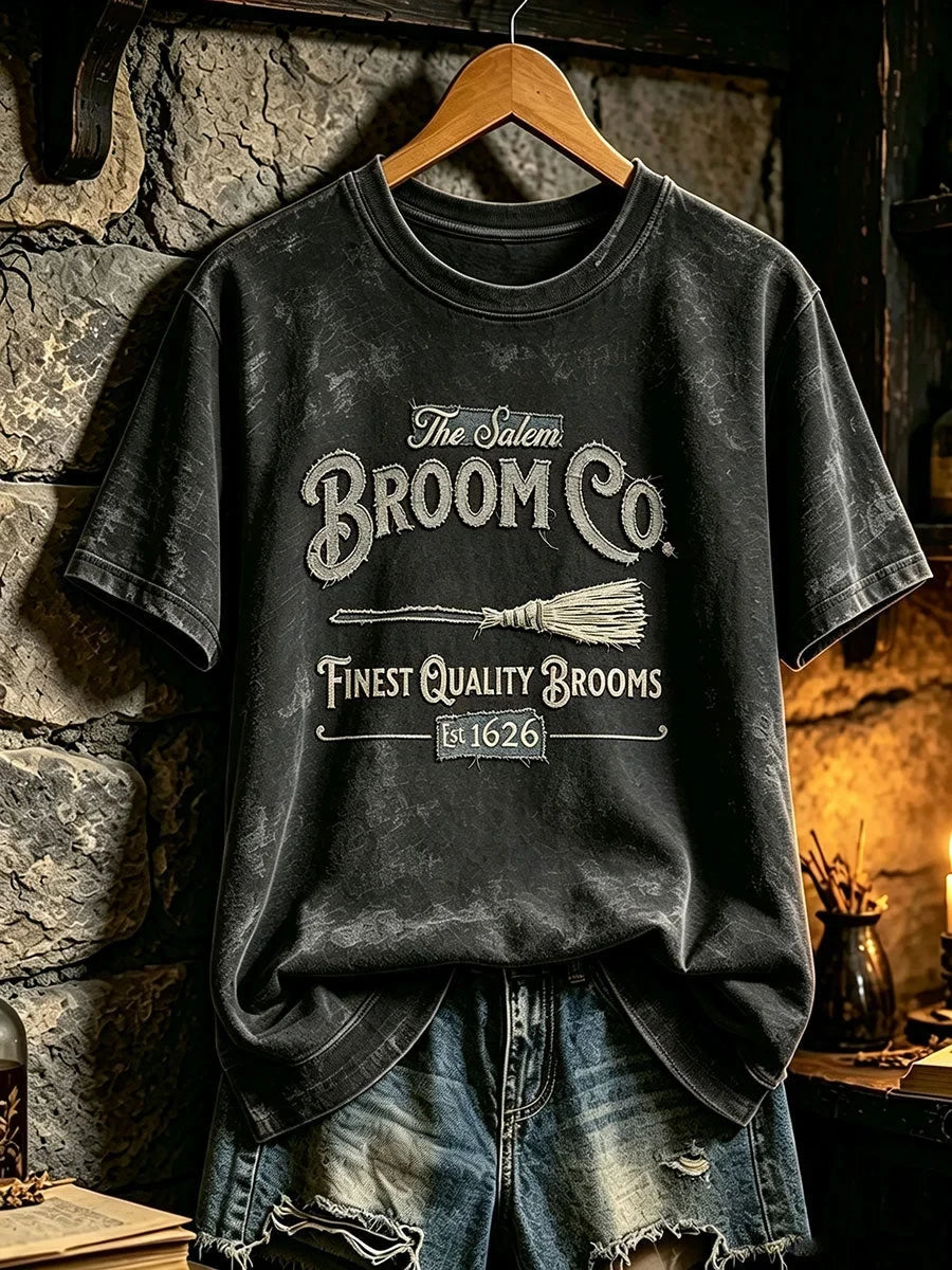 The Salem Broom Co T-Shirt Halloween Clothing Spooky Gifts For Girlfriend