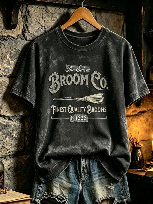 The Salem Broom Co T-Shirt Halloween Clothing Spooky Gifts For Girlfriend