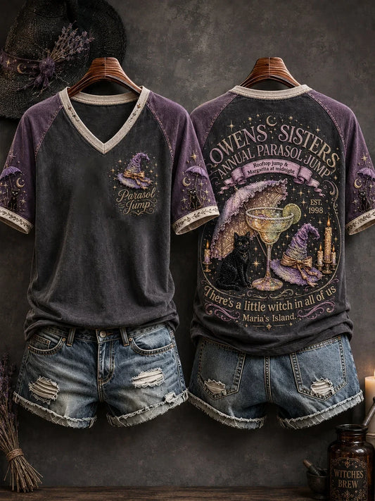 Halloween Witch Salt Rosemary Lavender Love Art V-Neck Shirt Halloween Clothes