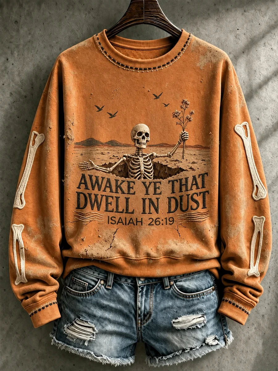 Halloween Skull Bible Verse Sweatshirt Halloween Clothing Gifts Ideas For Skeleton Lovers