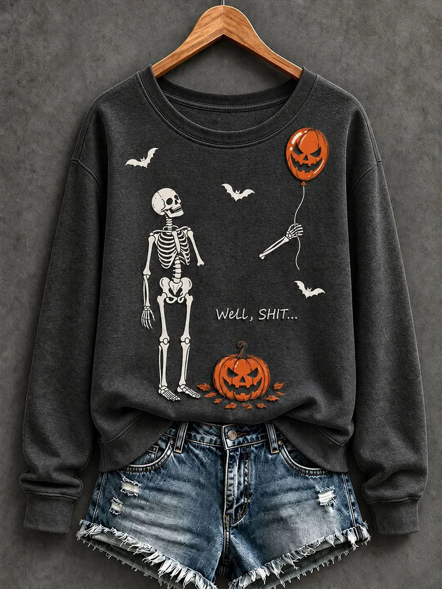 Funny Skeleton Well S Sweatshirt Halloween Clothing Unique Gifts For Wife