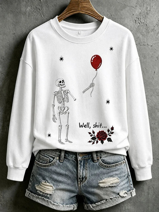 Well S Gothic Skull Sweatshirt Halloween Season Clothing Gifts For Sister