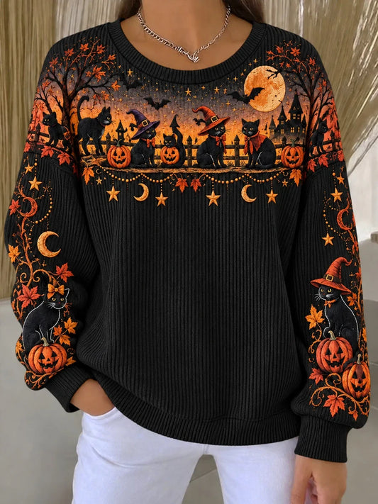 Halloween Witch Cat Sweatshirt Halloween Clothing Presents Ideas For Cat Mom