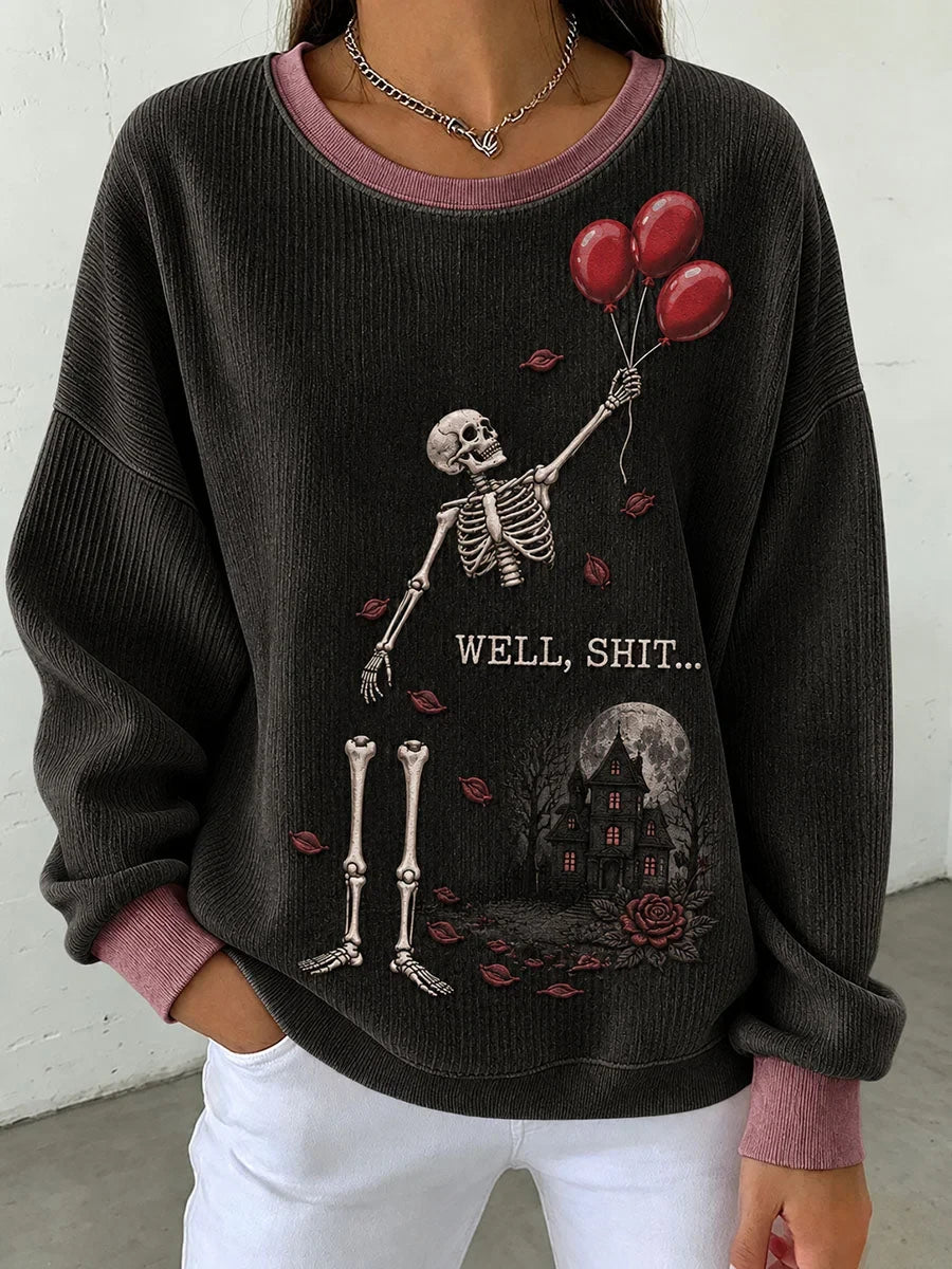 Funny Skeleton Well S Halloween Sweatshirt Spooky Halloween Clothing Gifts For Her