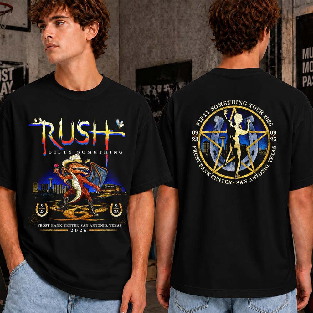 Rush Merch San Antonio TX Fifty Something Tour 2026 Event T-Shirt Gifts For Rush Lovers - Foxy23shop