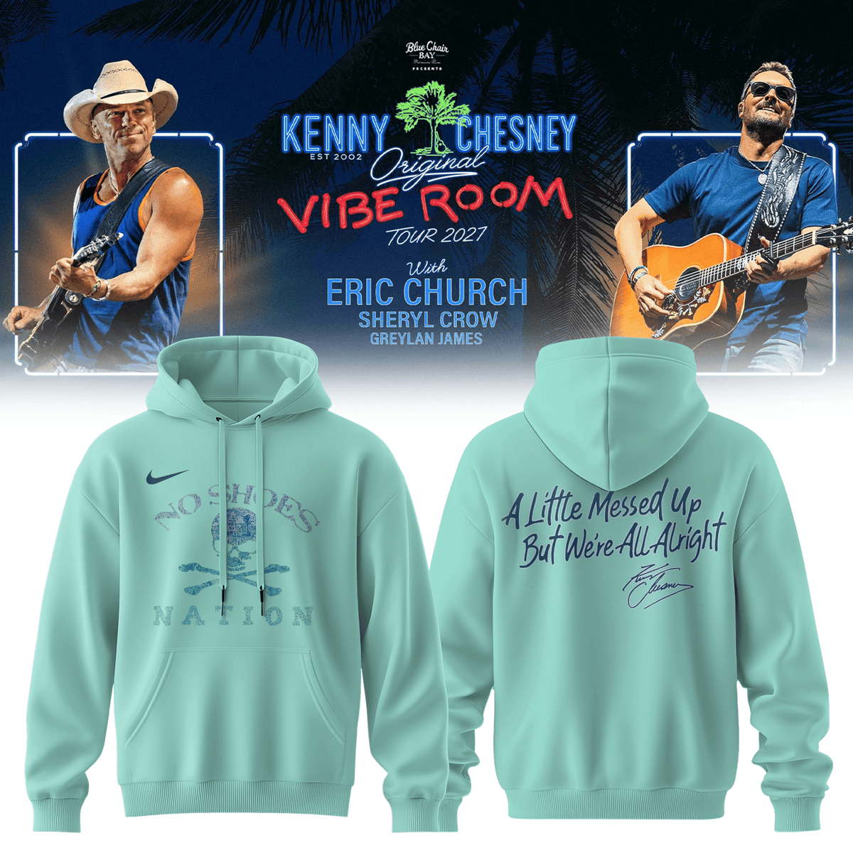 Kenny Chesney Merch The Original Vibe Room Tour 2027 Signed Hoodie Kenny Chesney Lover Gifts - Foxy23shop