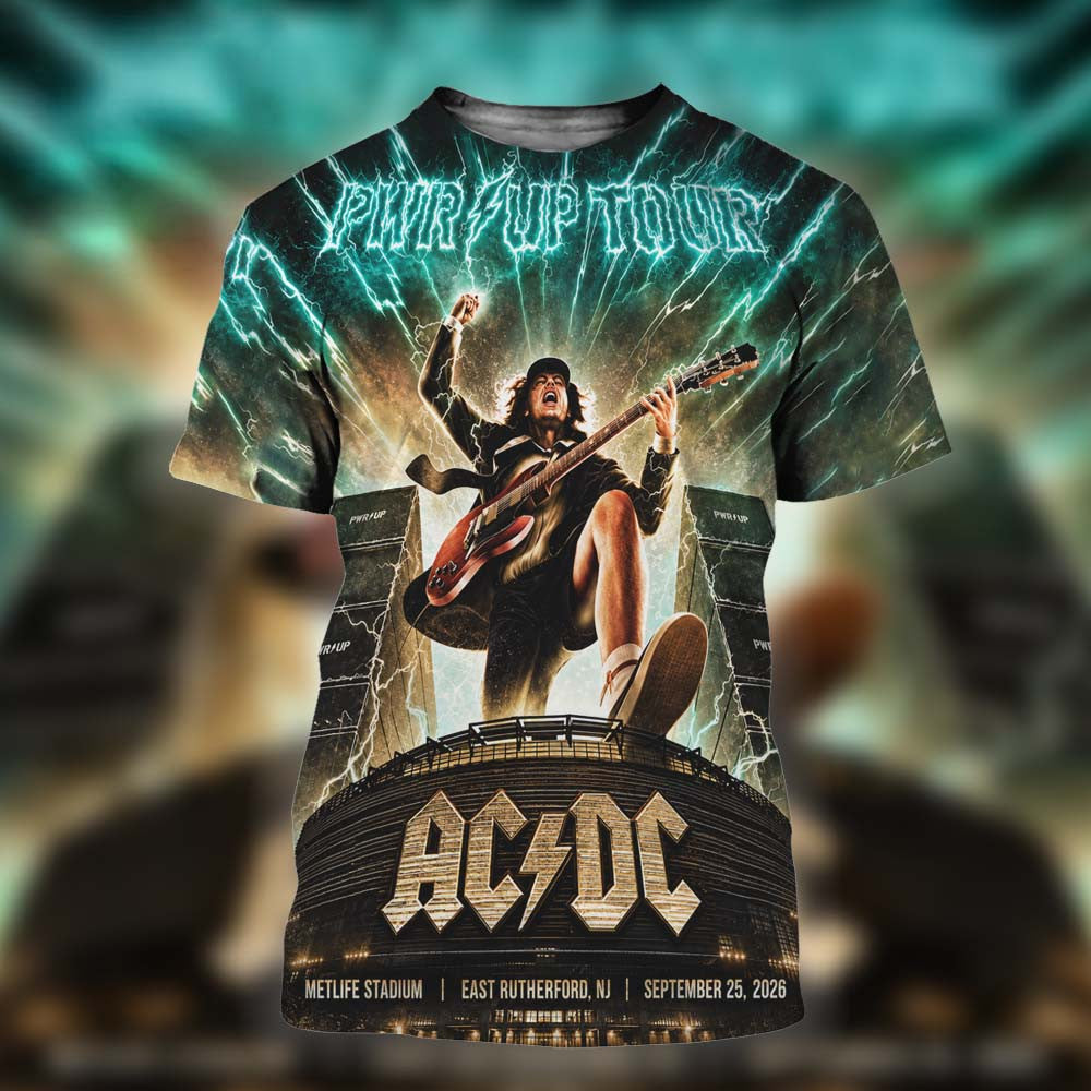 ACDC East Rutherford NJ Event Poster T-Shirt AC DC Merch Gifts For Rock Lovers - Foxy23shop