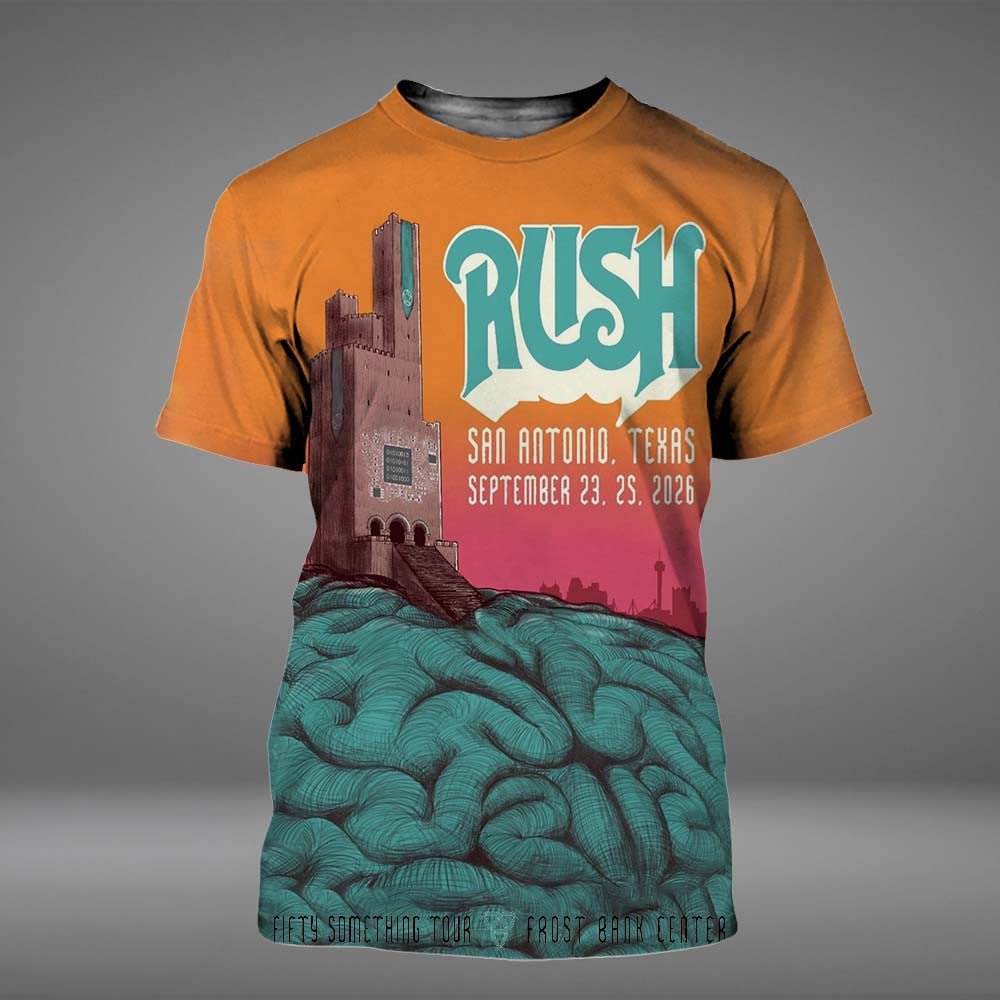 Rush San Antonio TX Fifty Something Tour 2026 Event Poster T-Shirt Rush Merch Rock Fan Gifts - Foxy23shop