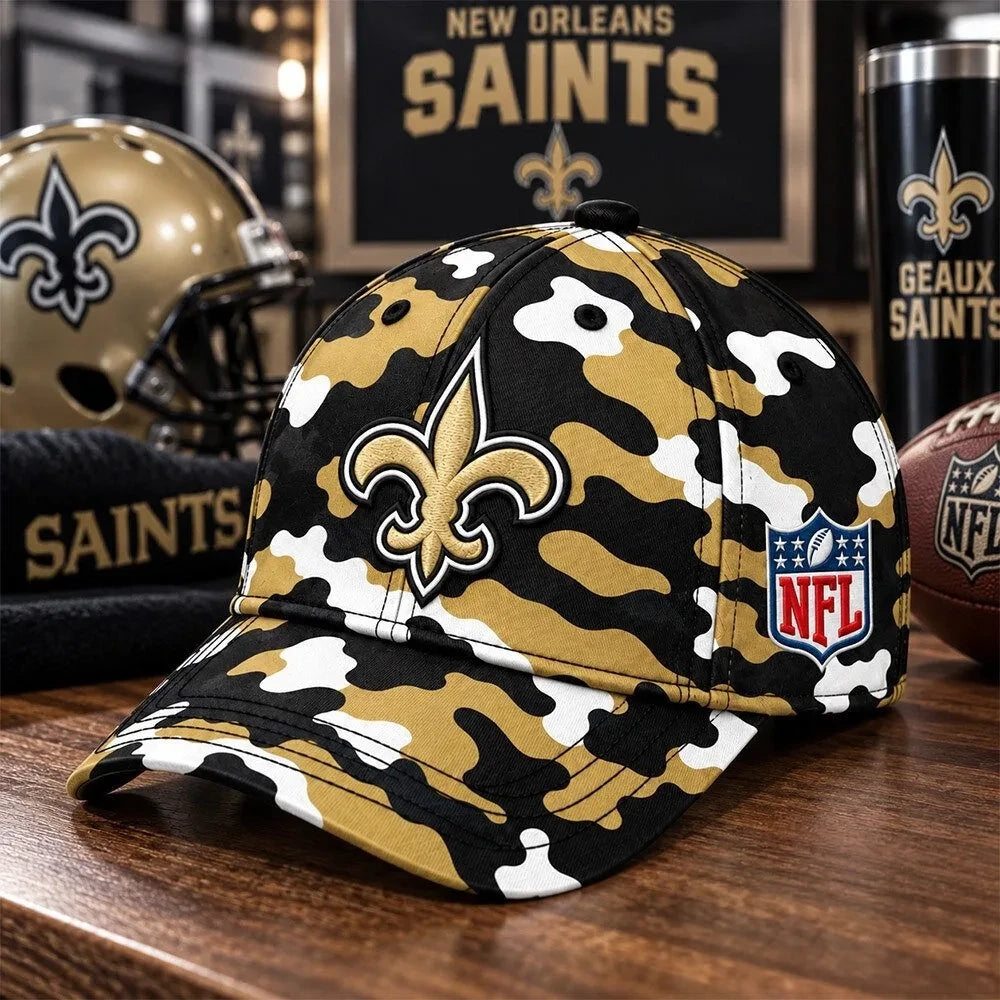 New Orleans Saints 2026 NFL Camo Hat New Orleans Saints Baseball Cap Fan Gear - Foxy23shop