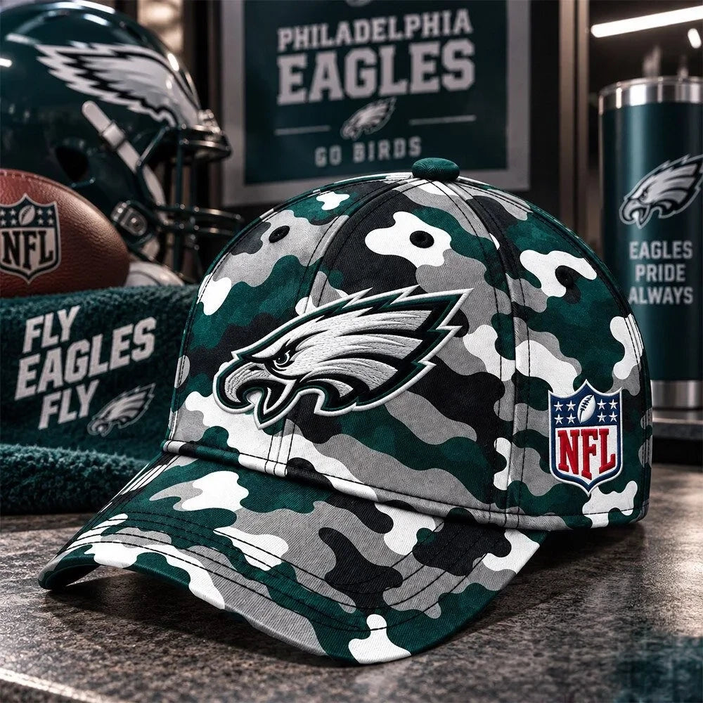 Philadelphia Eagles 2026 NFL Camo Hat Philadelphia Eagles Baseball Cap Gifts For Bird Gang - Foxy23shop