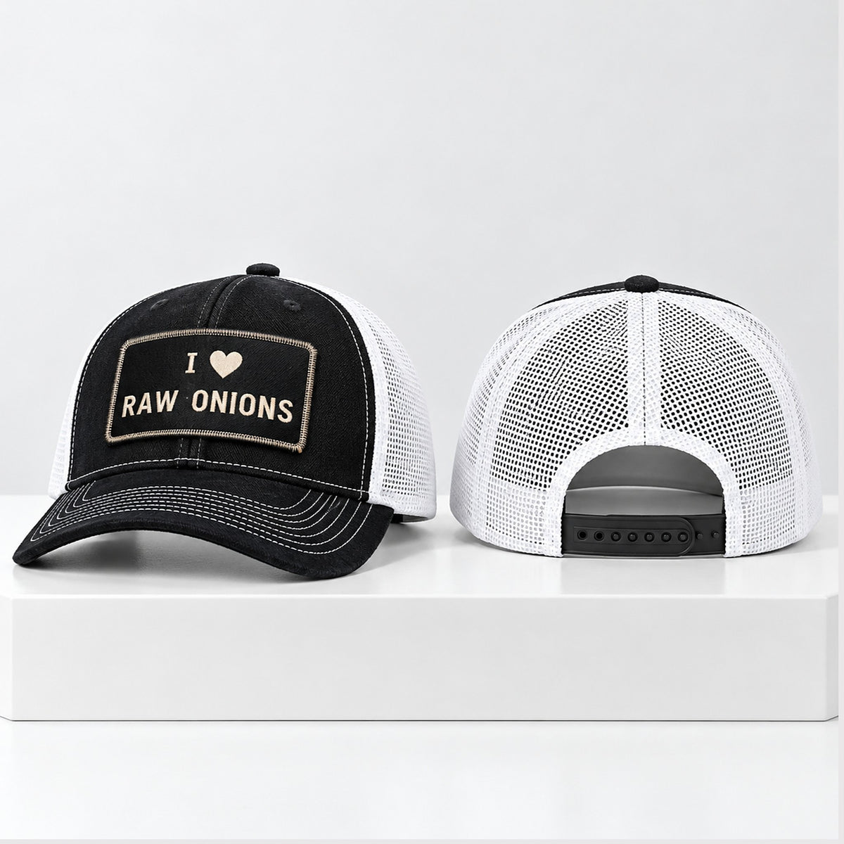 I Love Raw Onions 2026 Trucker Hat Food Favorite Statement Cap Gift For Friends - Foxy23shop