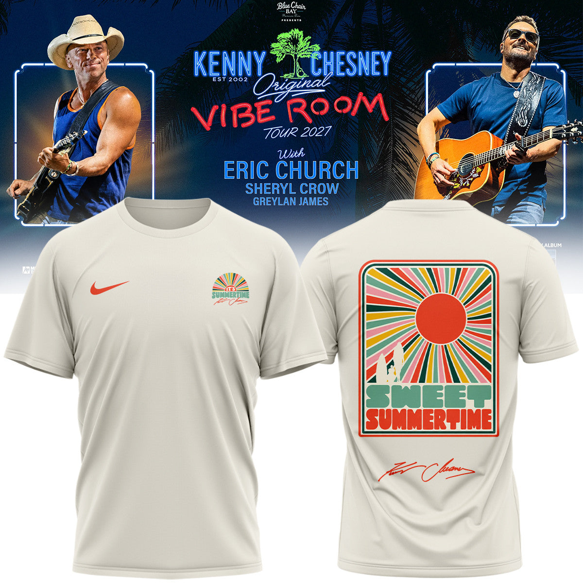 Kenny Chesney Merch The Original Vibe Room Tour 2027 Signed T-Shirt Gift For Country Lover - Foxy23shop