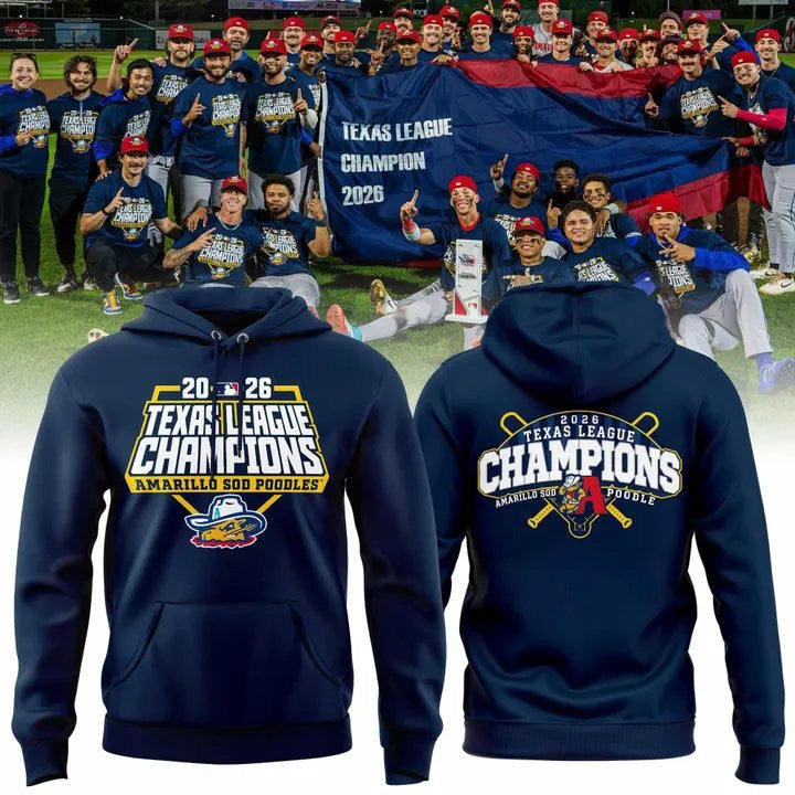 Amarillo Sod Poodles 2026 Texas League Champions Hoodie Amarillo Sod Poodles Merch Fan Gear - Foxy23shop