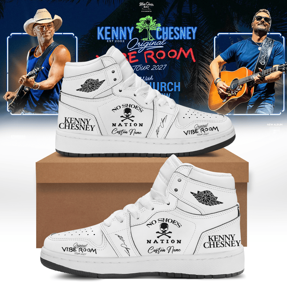 Custom Kenny Chesney The Original Vibe Room Tour 2027 Shoes Kenny Chesney Merch - Foxy23shop