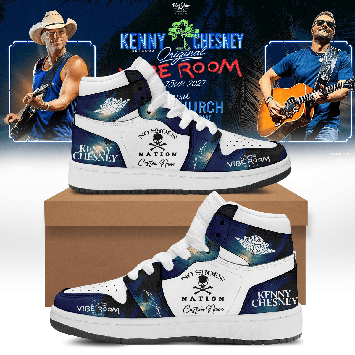 Personalized Kenny Chesney Merch The Original Vibe Room Tour 2027 Shoes Country Lover Gifts - Foxy23shop