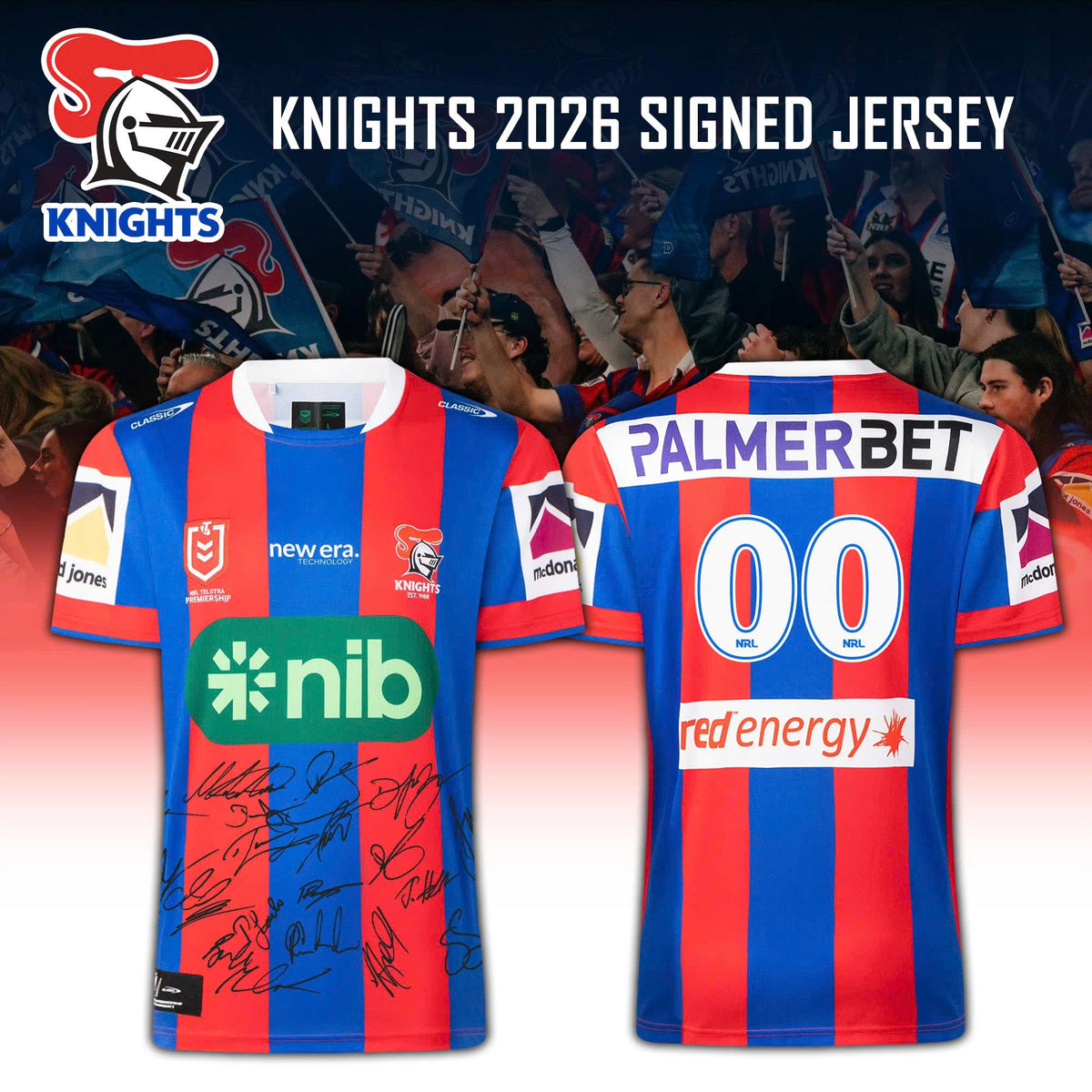 Newcastle Knights NRL 2026 Signed Jersey Newcastle Knights Merch Gifts For Fans - Foxy23shop