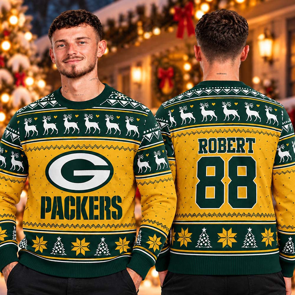 Green Bay Packers NFL Christmas Ugly Sweater Xmas Clothing Packers Fan Gifts - Foxy23shop