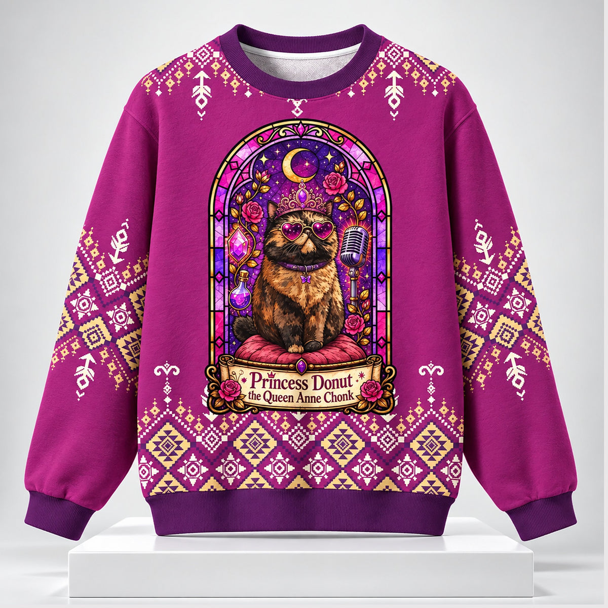 Princess Donut The Queen Anne Chonk Cat Christmas 2026 Sweatshirt Xmas Gift For Her - Foxy23shop