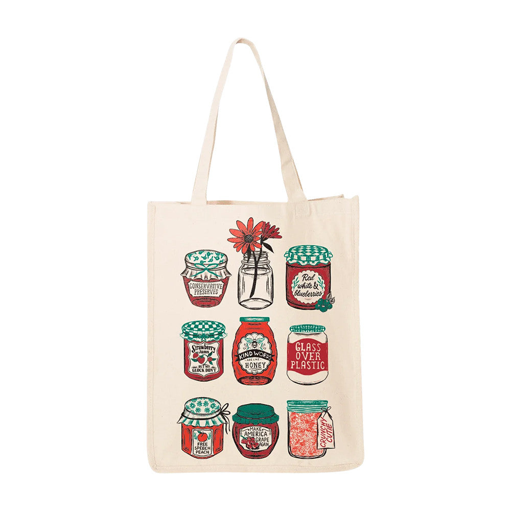 Turning Point USA Merch Jam Tote Bag Red White And Bluberries Tote Bag Gifts For Patriotic Mom - Foxy23shop