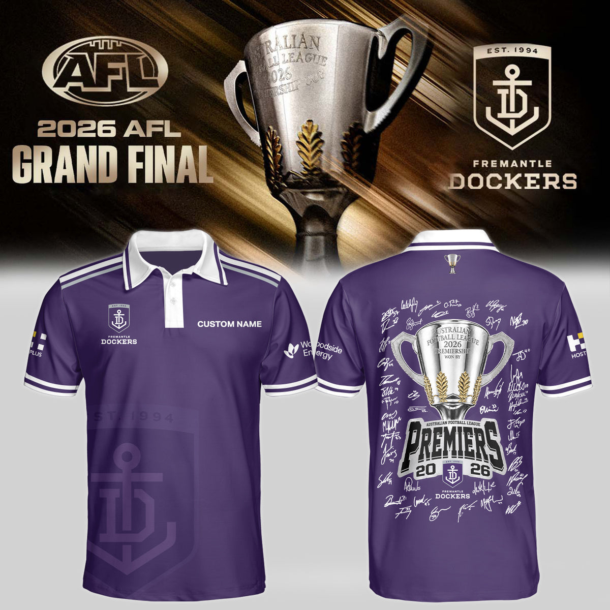 Custom Fremantle Dockers Champions 2026 Polo Shirt Fremantle Dockers Merch Fan Gear - Foxy23shop