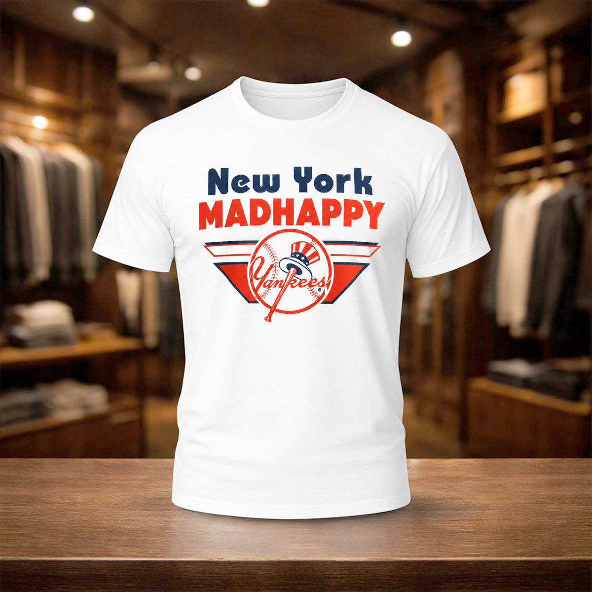 New York Yankees Madhappy T-Shirt New York Yankees Merch Presents For Baseball Fans - Foxy23shop
