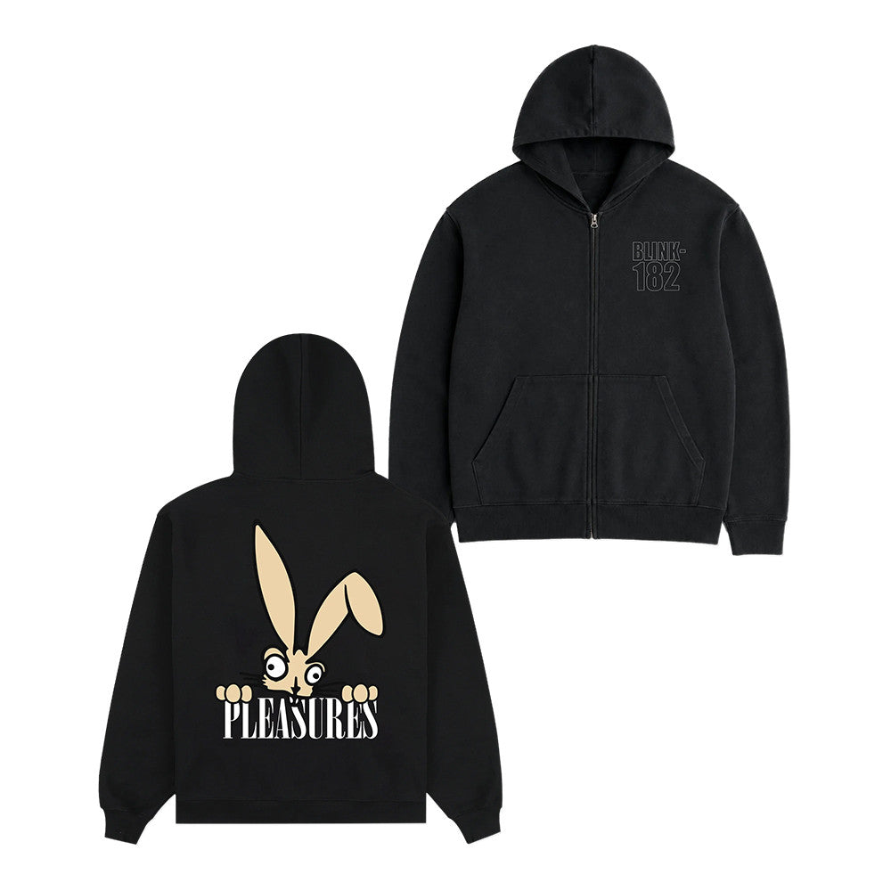 Pleasures X Blink 182 Bunny Peek Zip Hoodie Best Gifts For Blink 182 Lovers - Foxy23shop