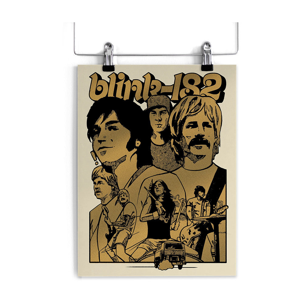 Blink 182 First Date Band Practice Gold Poster Best Wall Decor Blink 182 Fans Gifts - Foxy23shop