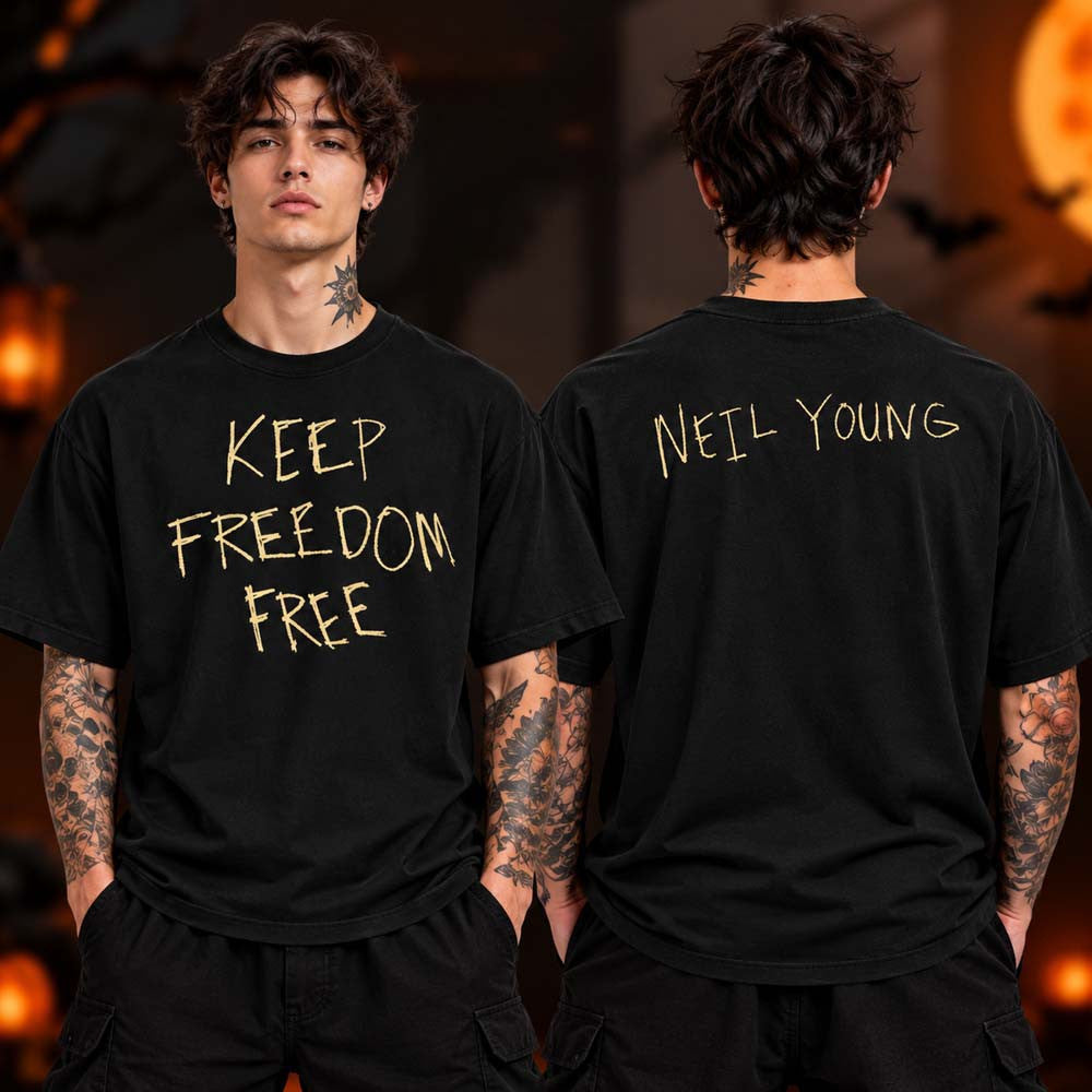 Neil Young Keep Freedom Free T-Shirt Neil Young Merch Presents For Music Lovers - Foxy23shop