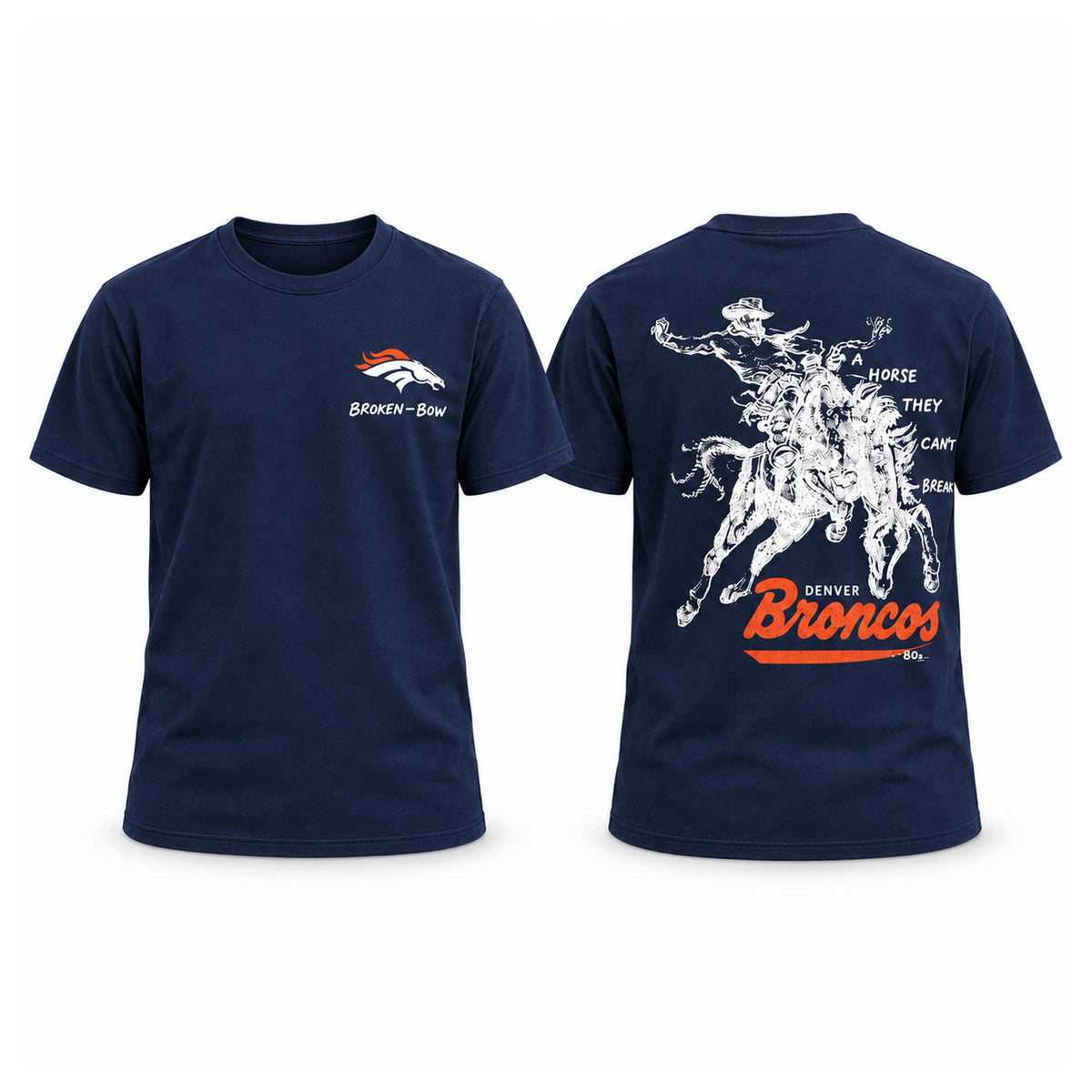 Broken Bow X Denver Broncos Wild Horse T-Shirt Denver Broncos Merch Gifts For Fans - Foxy23shop