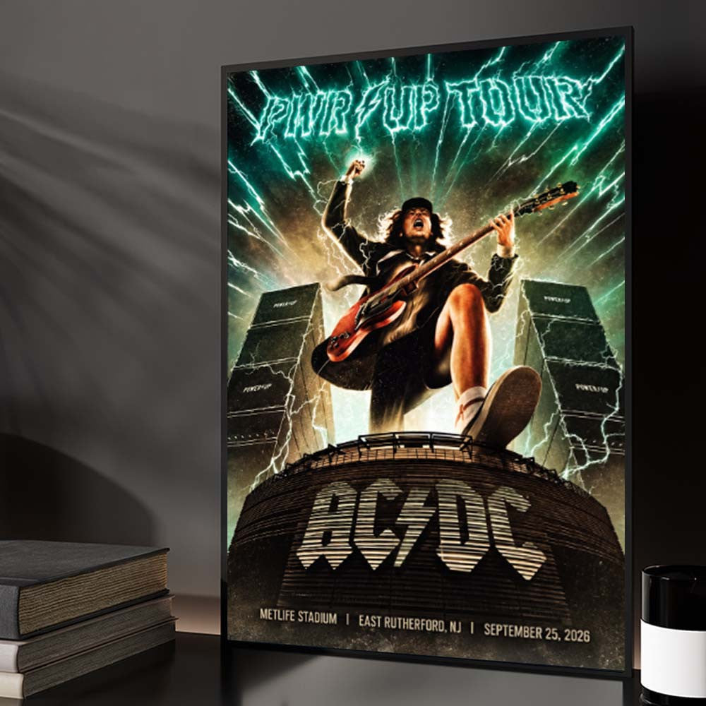 ACDC PWR UP East Rutherford NJ Event Poster Best Wall Decor Gifts For Rock AC DC Lover - Foxy23shop