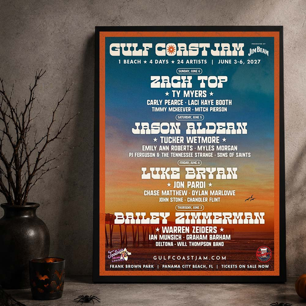 Gulf Coast Jam 2027 Festival Poster Unique Home Decor Presents For Music Lover - Foxy23shop