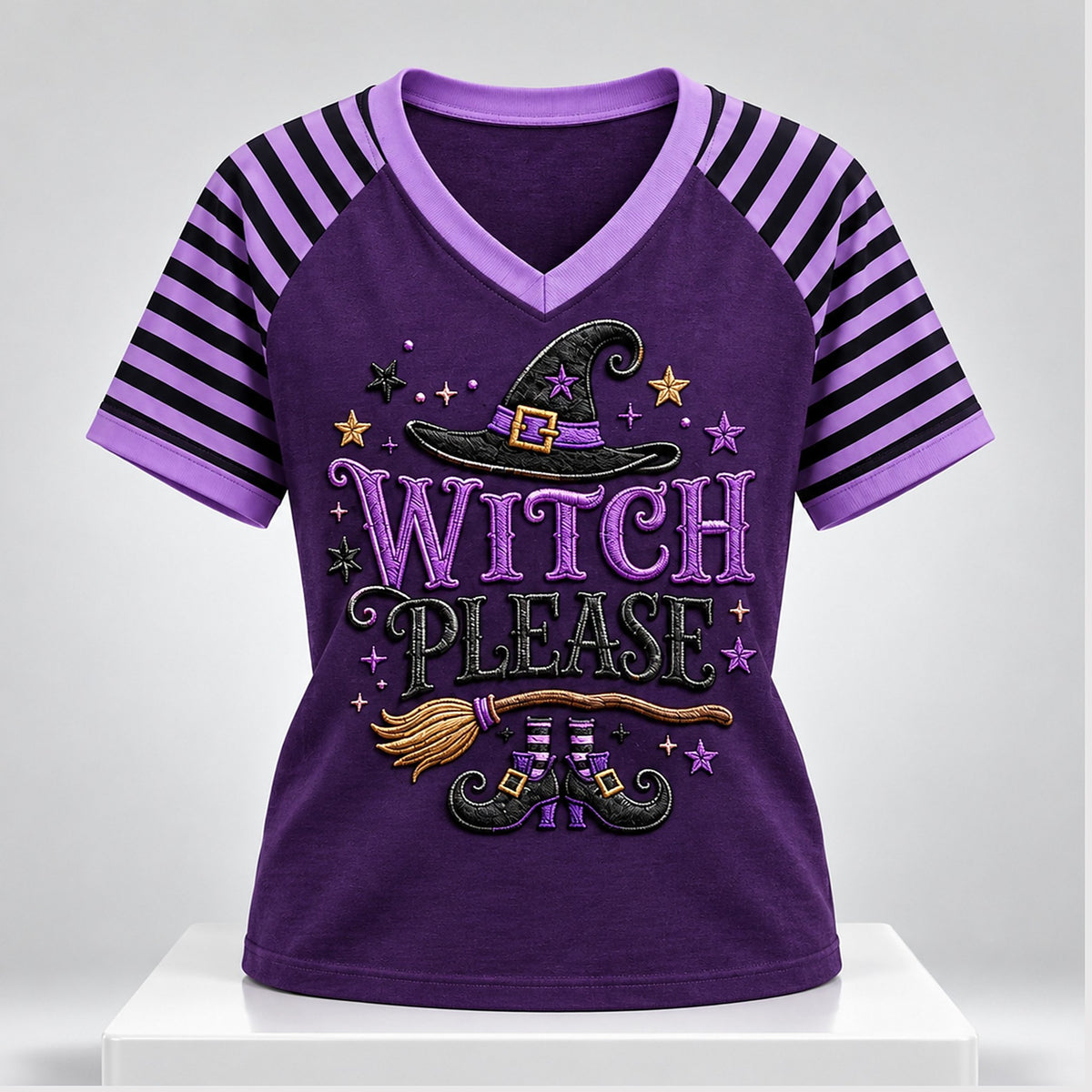 Witch Please Halloween 2026 V-Neck Shirt Halloween Clothing Gifts For Girlfriend - Foxy23shop
