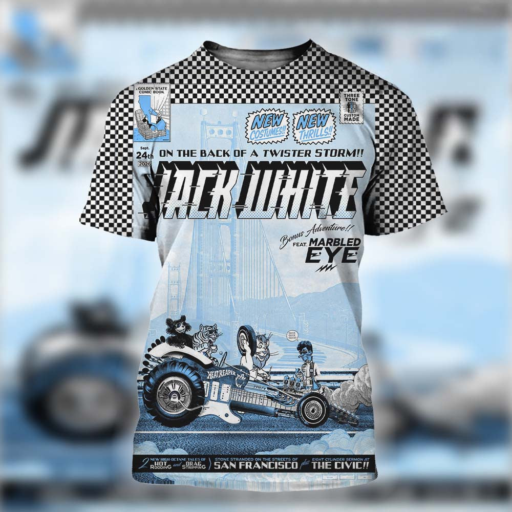 Jack White San Francisco CA Event Poster T-Shirt Jack White Merch Presents For Fans - Foxy23shop