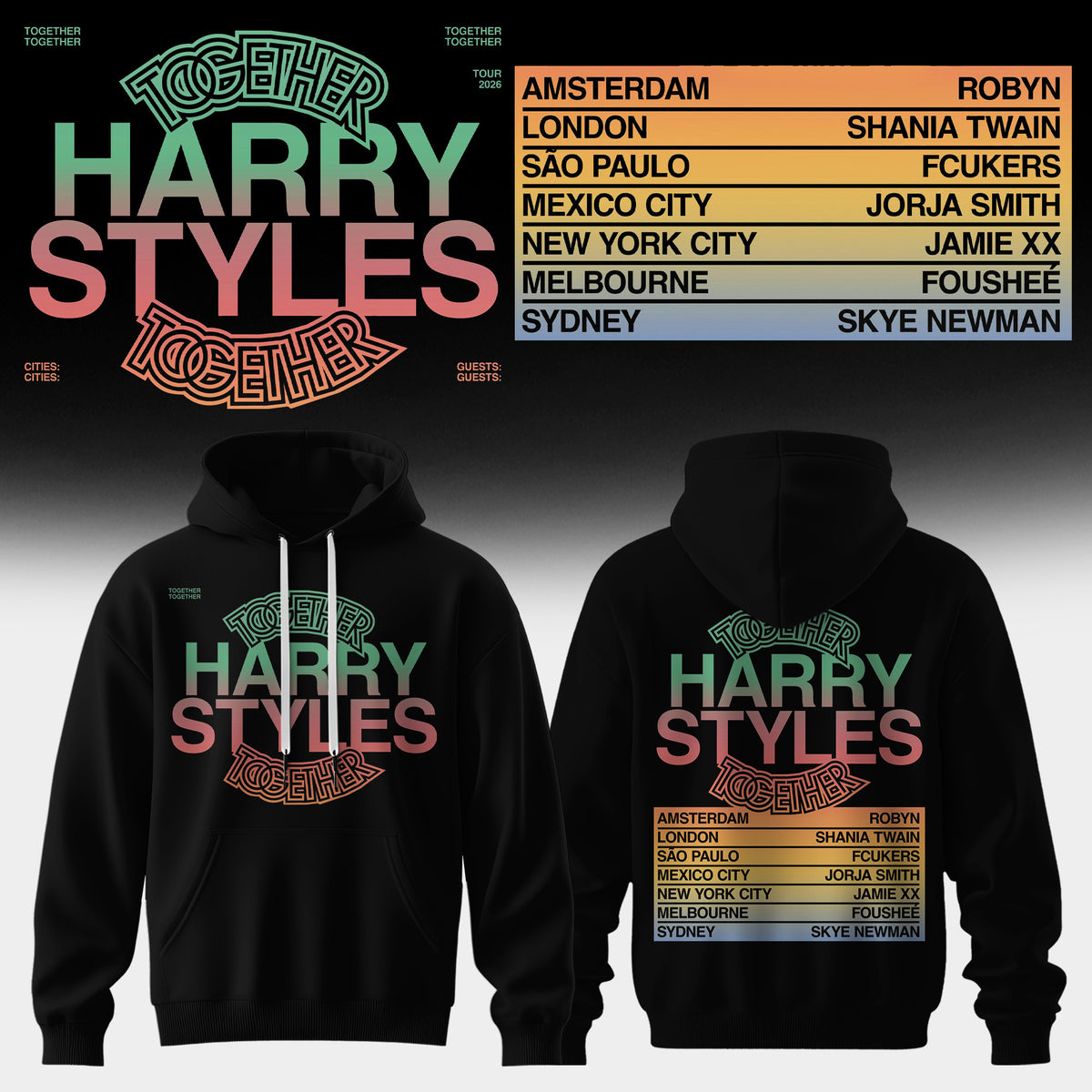 Harry Styles Merch 2026 Together Together Tour Hoodie Best Gifts For Music Lovers - Foxy23shop