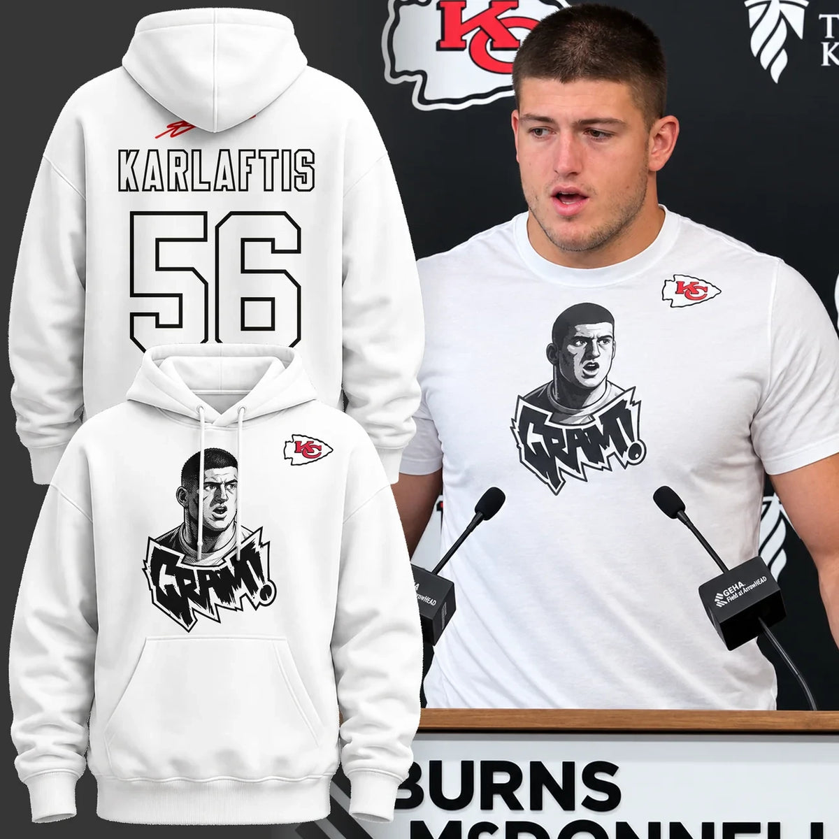 Kansas City Chiefs Merch George Karlaftis Signatures Hoodie Gift Idea For Football Lovers - Foxy23shop