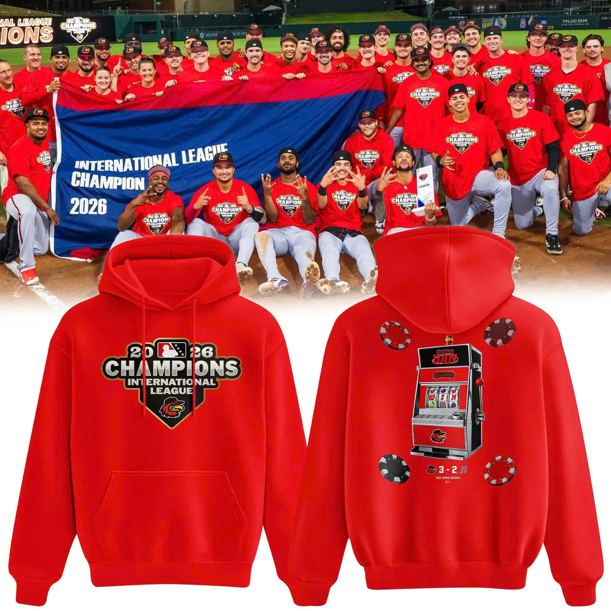 Rochester Red Wings Merch 2026 International League Champions Hoodie Gifts For Red Wings Lover - Foxy23shop