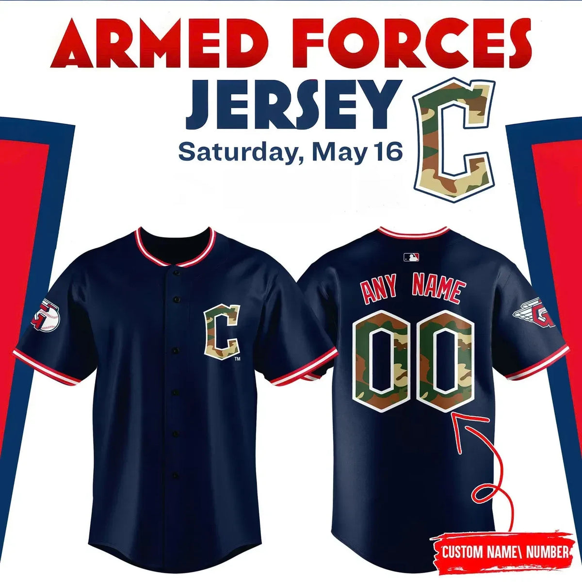 Personalized Cleveland Guardians Merch 2026 Armed Forces Jersey Fan Gear - Foxy23shop
