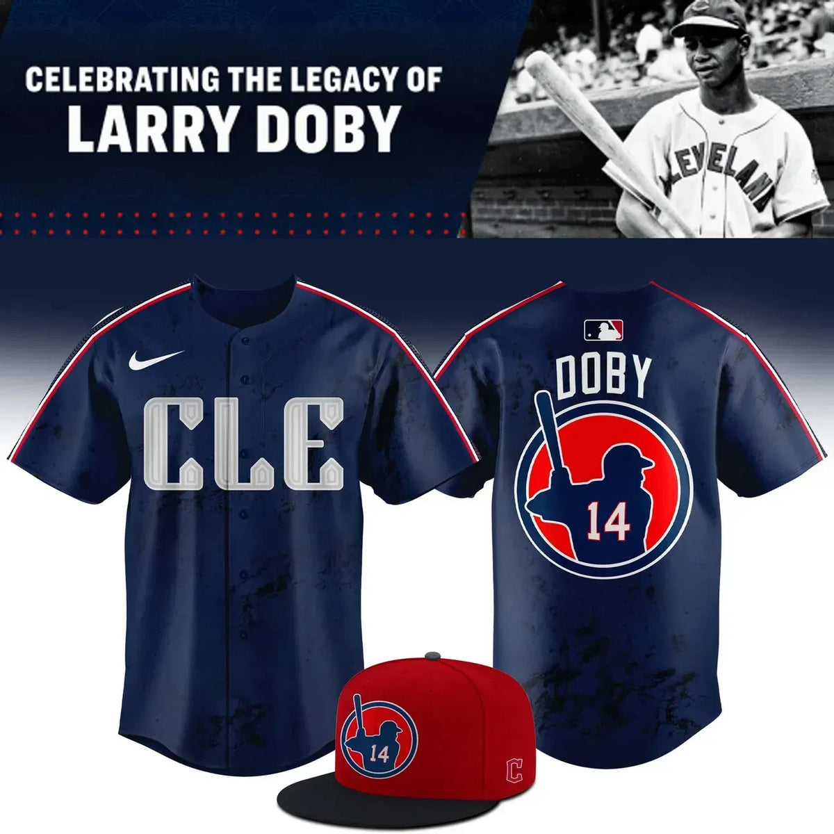 Cleveland Guardians Merch Garry Doby Commemorative Jersey Memorial Gifts For Fans - Foxy23shop