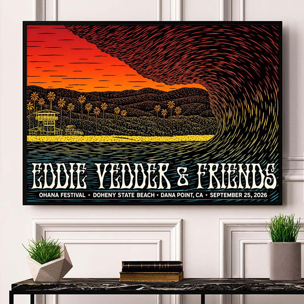 Eddie Vedder Ohana Festival 2026 Canvas Eddie Vedder Merch Music Lover Gift Ideas - Foxy23shop