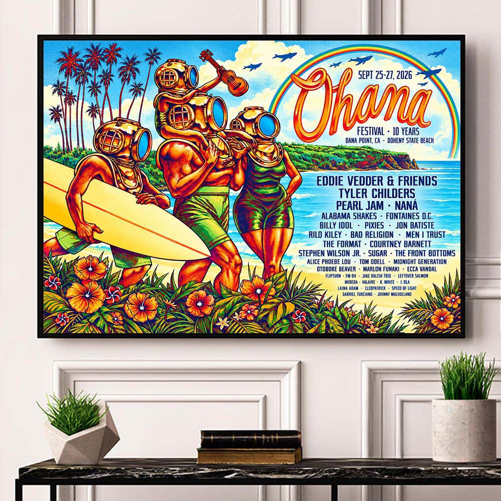 Ohana Festival 2026 10 Years Event Canvas Music Festival Poster Gift For Music Lover - Foxy23shop