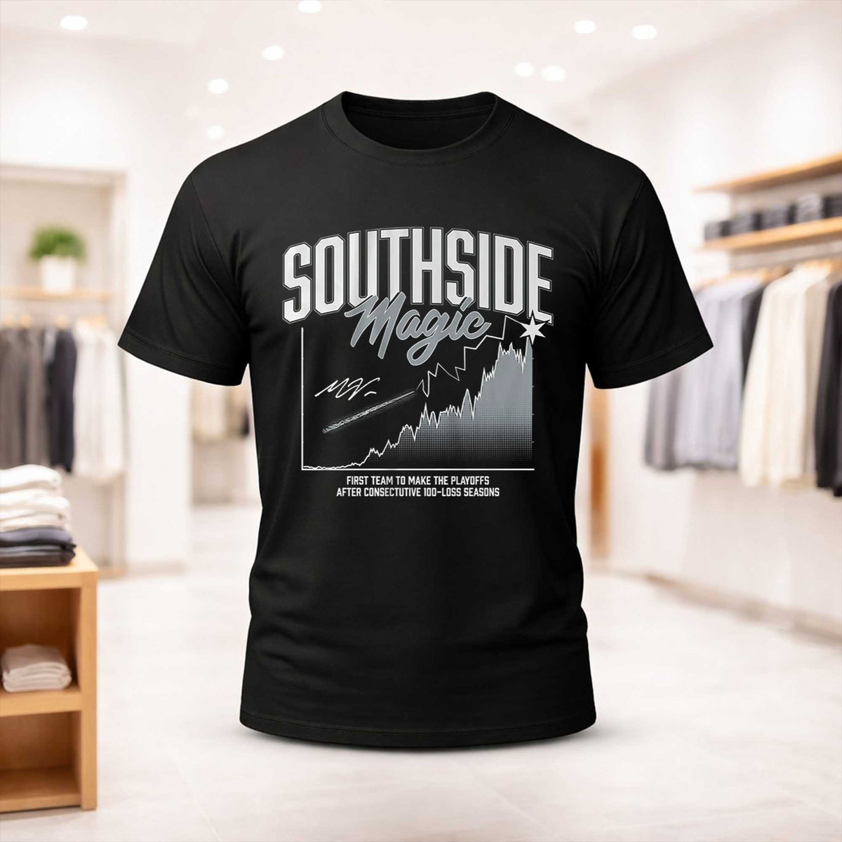 Chicago White Sox Merch South Side Magic Playoff Probability Chart T-Shirt Gifts For Baseball Lover - Foxy23shop