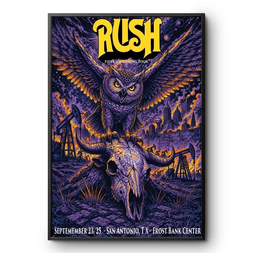 RUSH San Antonio Texas 2026 Fifty Something Tour Poster Best Home Decor Presents For Rush Lover - Foxy23shop