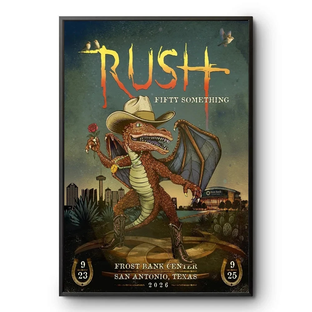 RUSH San Antonio Texas 2026 Fifty Something Tour Poster Rush Merch Bst Gifts For Music Lover - Foxy23shop